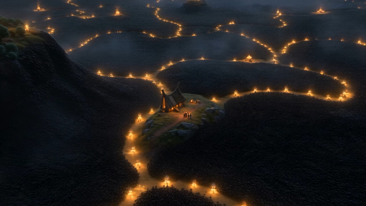 Across the valley, the same thing: a shepherd, a farmstead, two children at a gate
