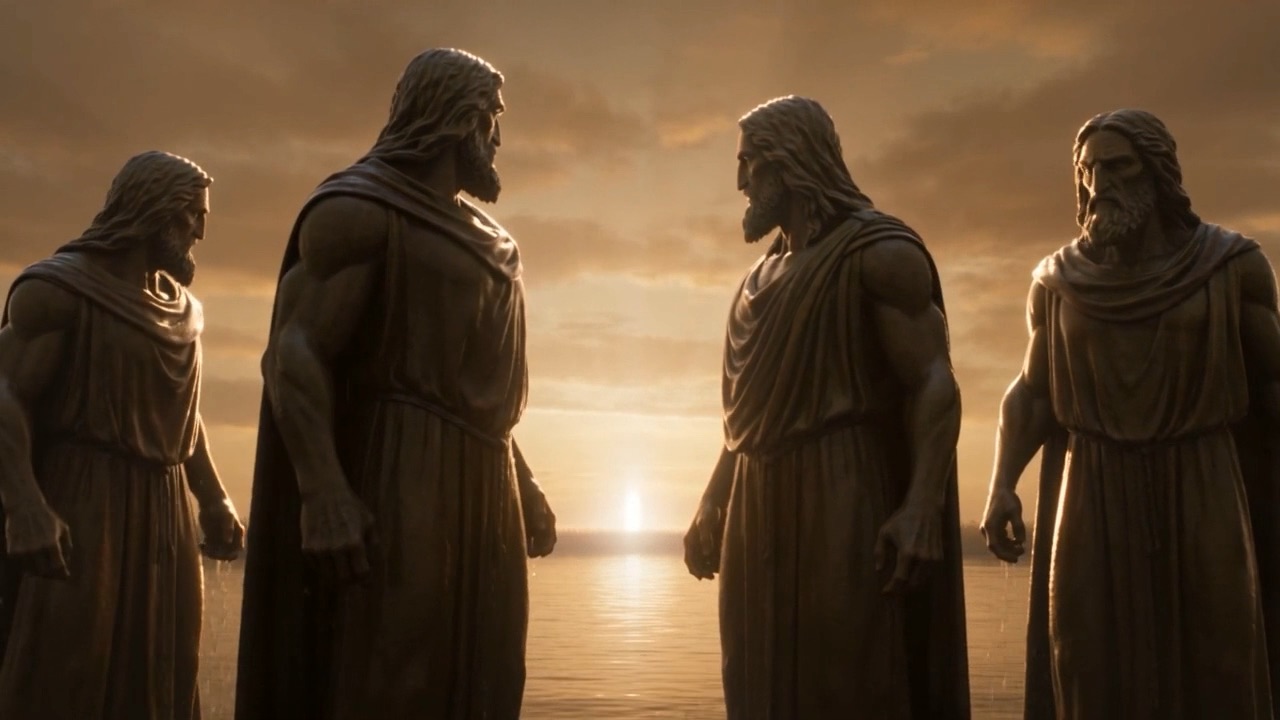 Free, and terrible in their release — and turning as one toward the horizon