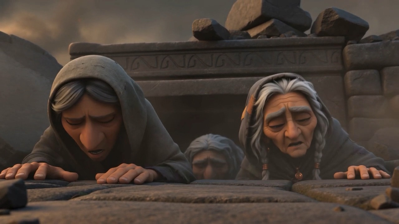 And the ones who lived through it climb out, grey with dust, coughing