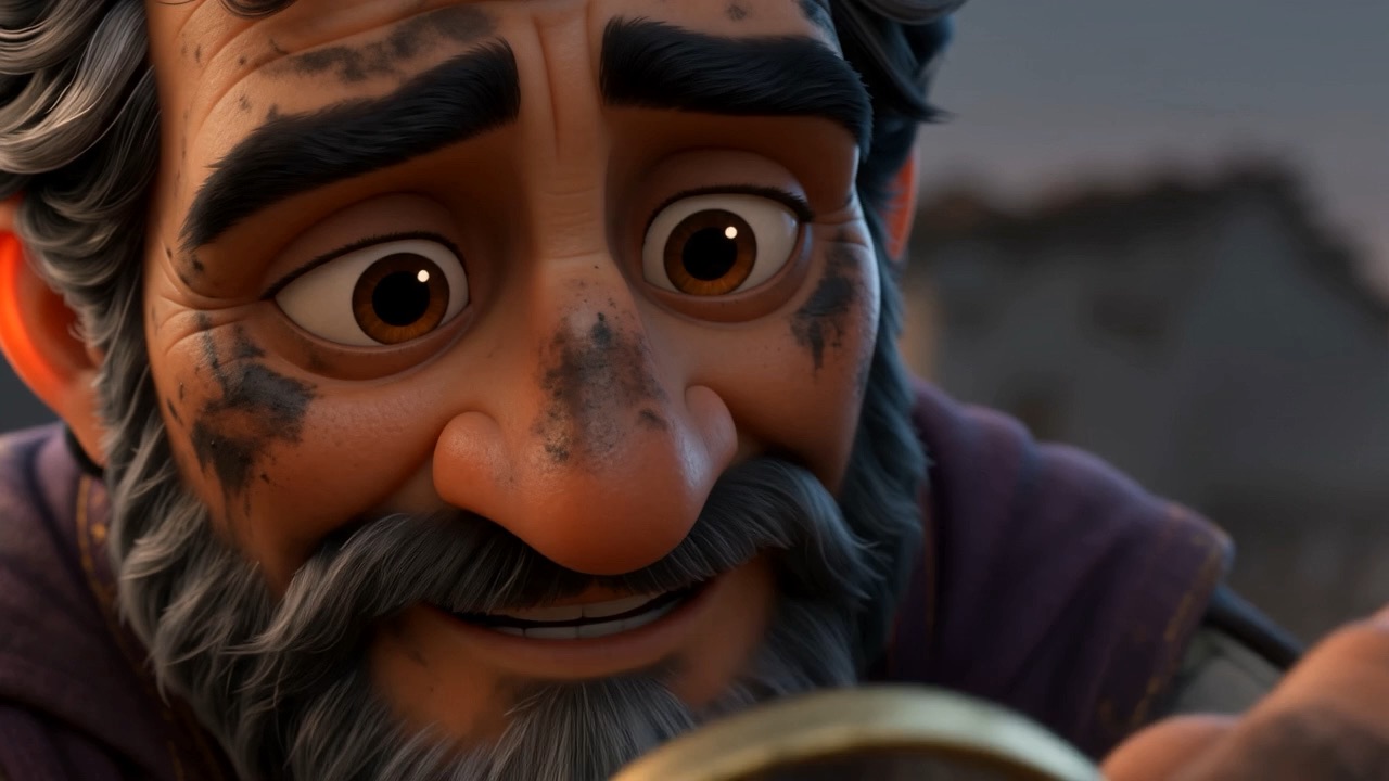 The tenderness on his face would fit a child's scraped knee
