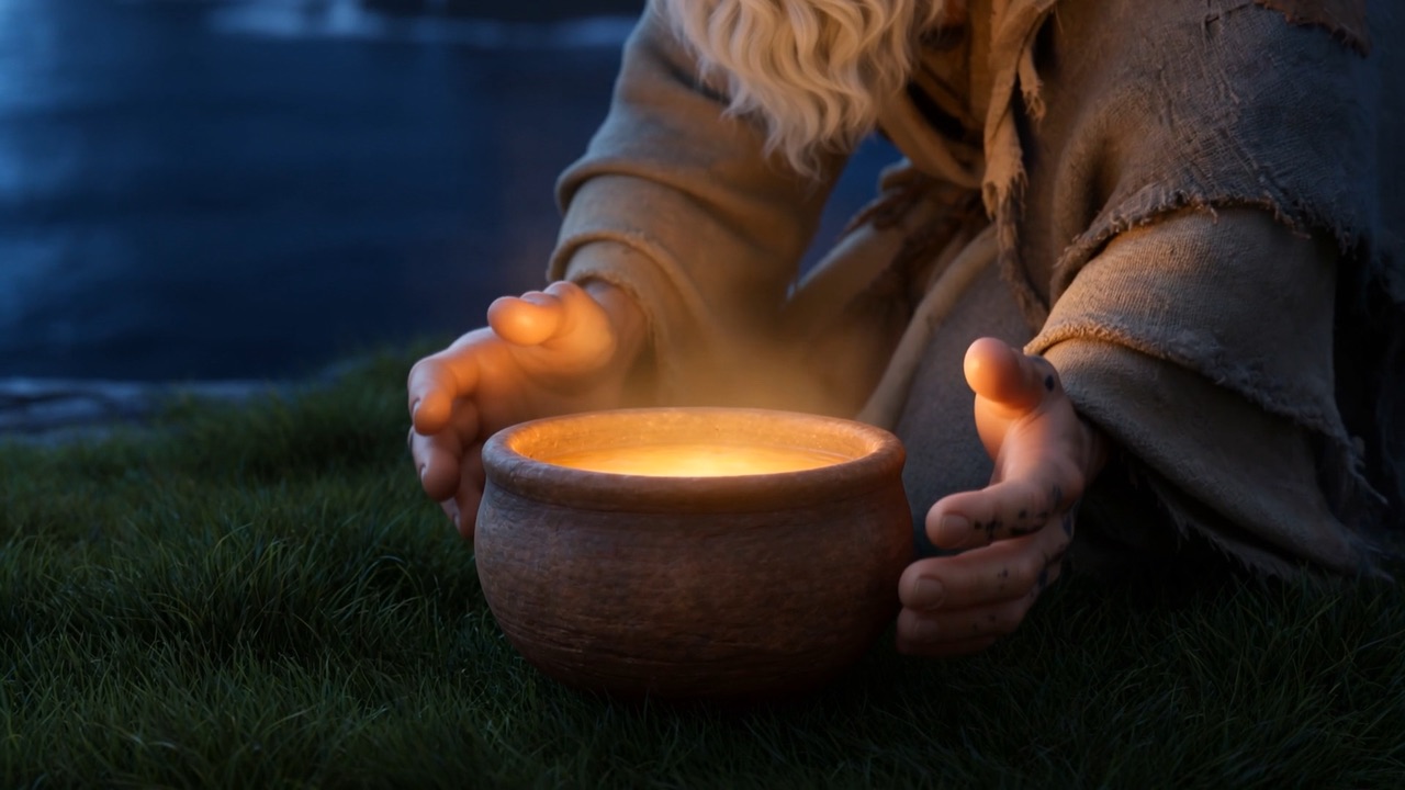 Two hands close round it. It is warm. It is the whole message