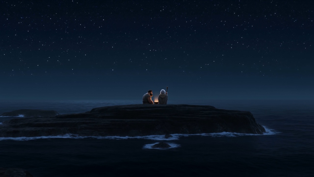 One rock, one bowl of light, and the whole sky over them