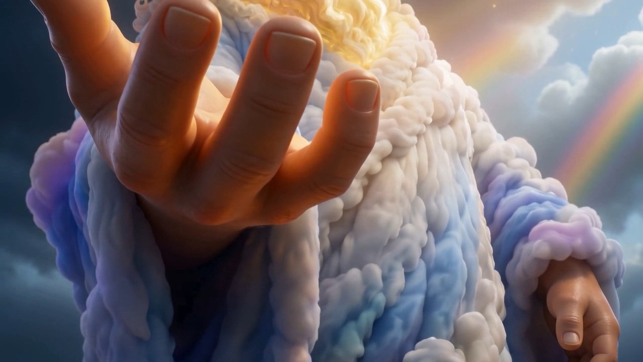 To the open hand, held out level