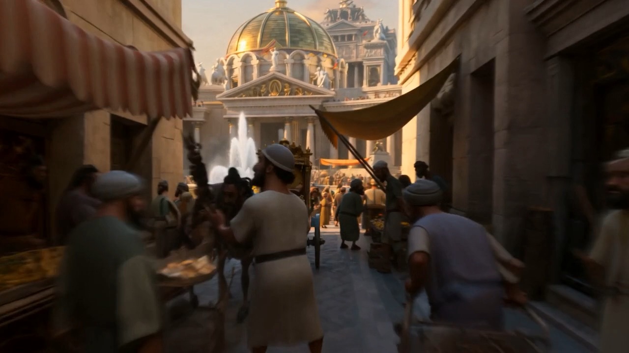 Down in the streets: awnings, porters, coin-song, argument in every doorway