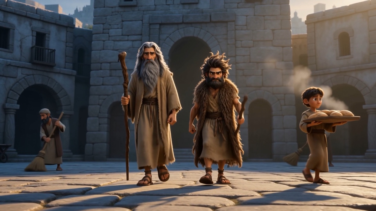 And the two arrive for theirs, walking into an empty square as into a full one