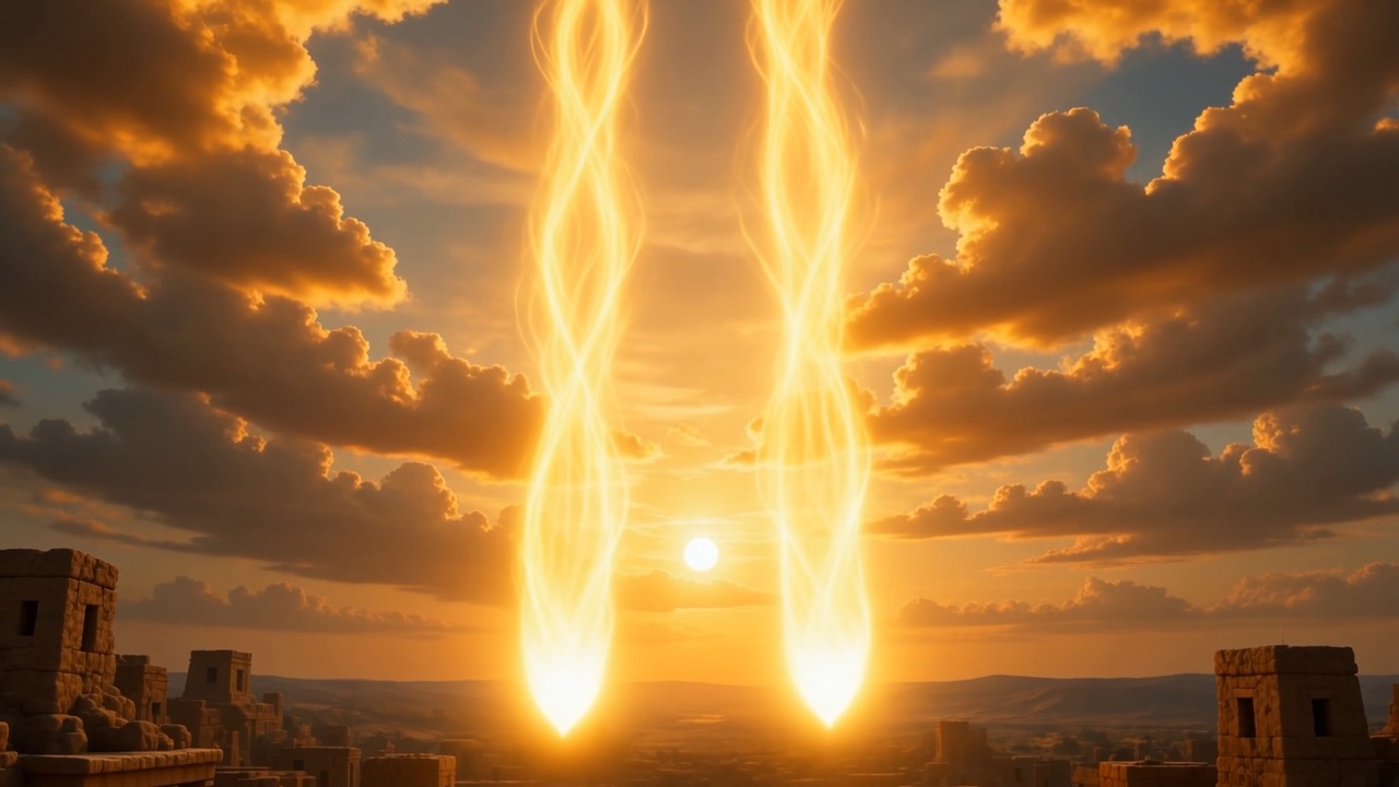 And breath comes down: two broad ribbons of shining air, unhurried, aimed