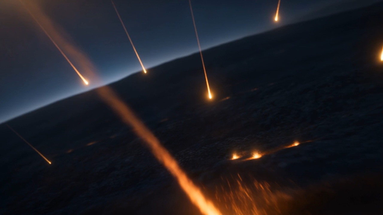 And go out as they land. Small light after small light, dying on the land