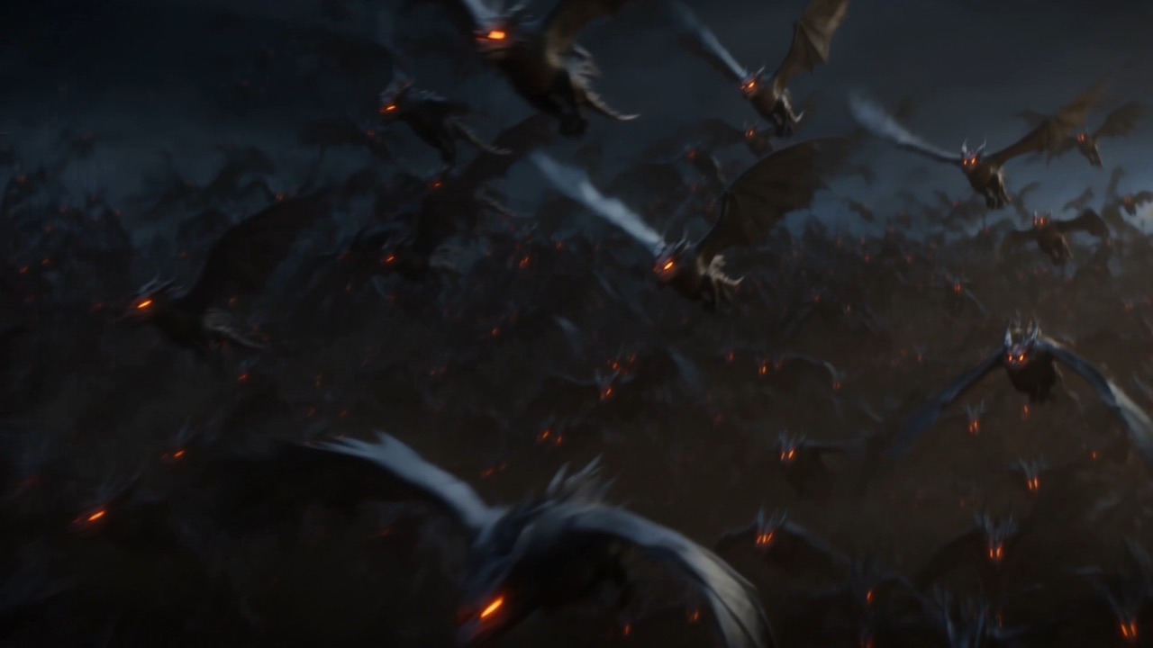 What rises off his coils is not an army. It is weather