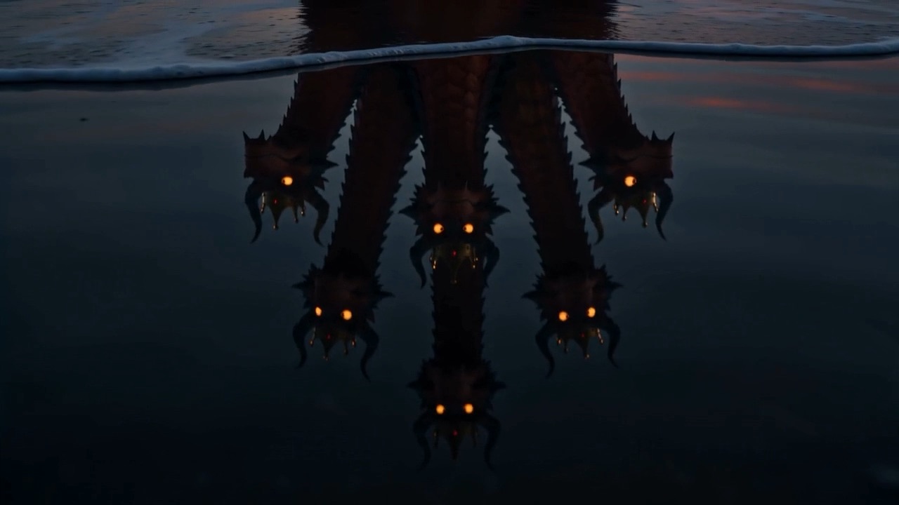 Crowns doubled in the slow black water. The tide breathes in. Breathes out