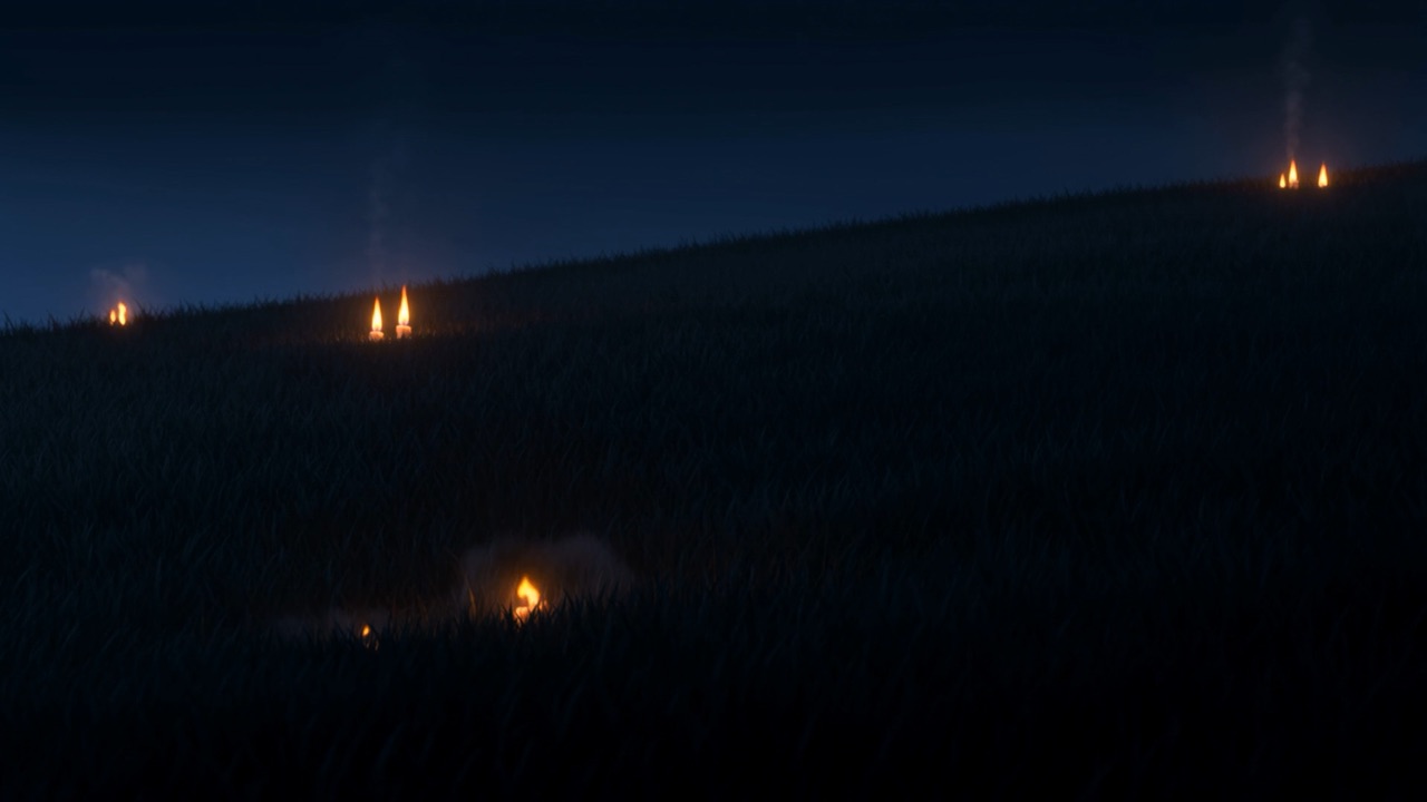 But out beyond its reach, in the safe dark, a new flame kindles. And beside it, a second