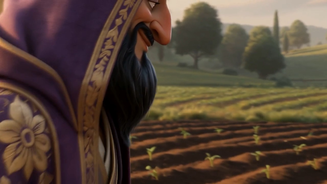 It brushes the soil off its sleeves and starts for the village, stepping over the young shoots