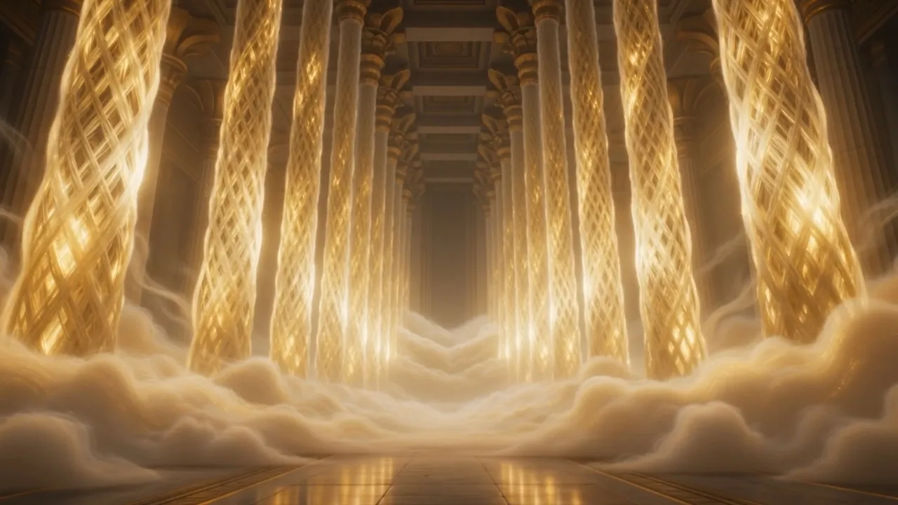 Bright smoke — not gray, not dark. Gold and white, lit from the inside