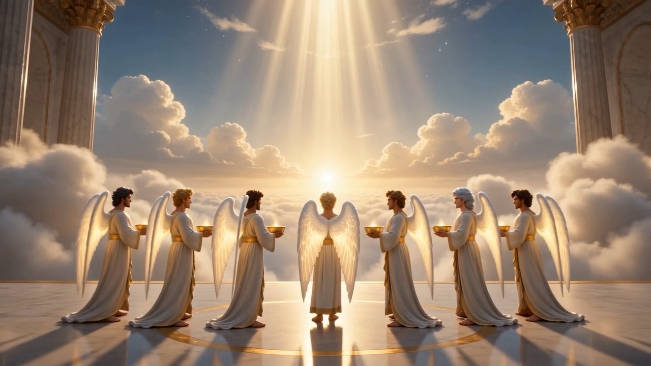 Ranged along the rim of heaven with the world lying open below