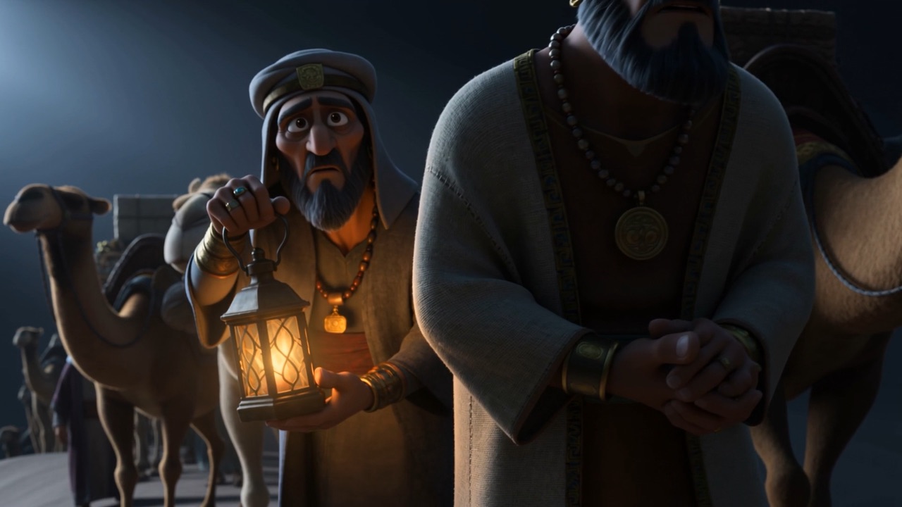 One lifts a lamp toward the dark, as if light could argue with it