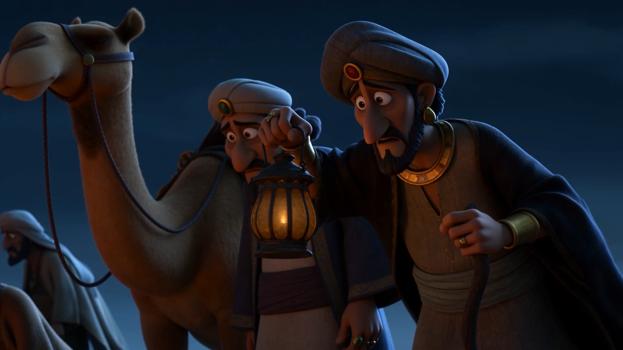 Kings and merchants by their kneeling camels, cargo going nowhere now