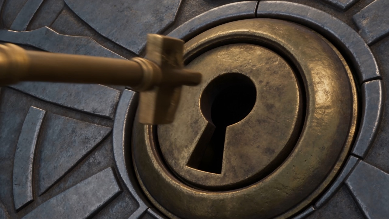 The key turns in the lock