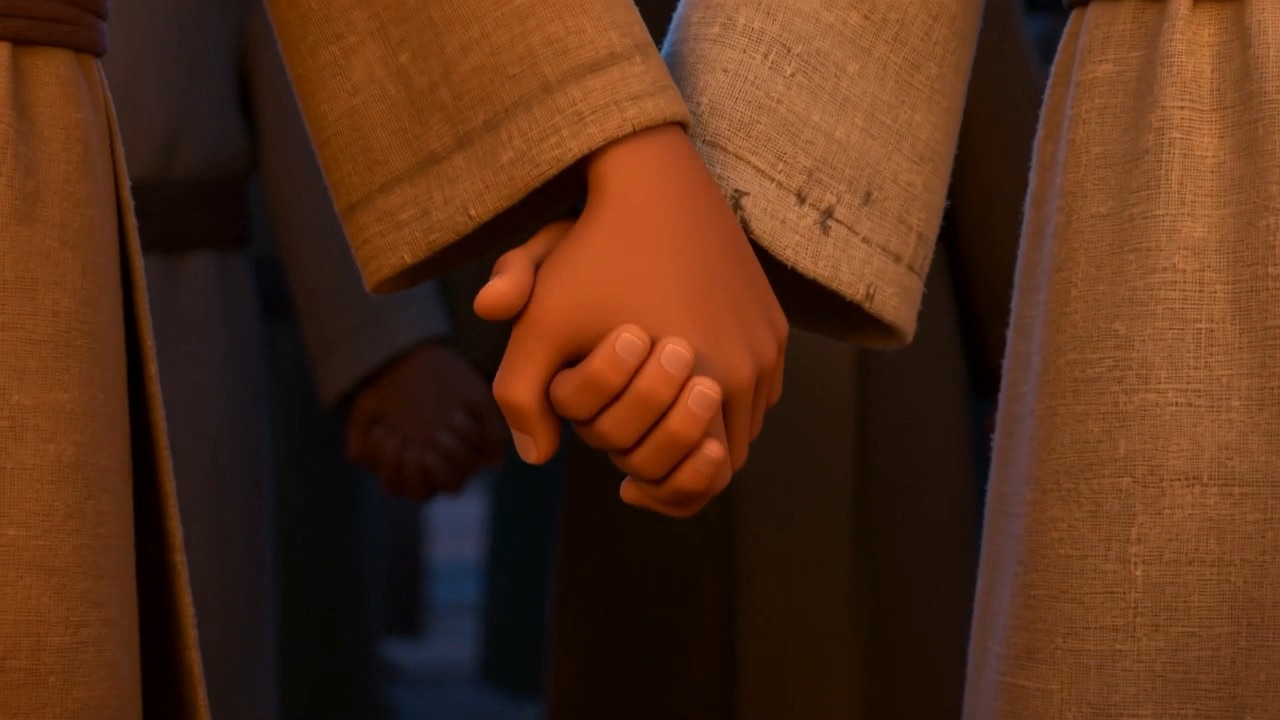 Hand in hand. Carrying nothing at all
