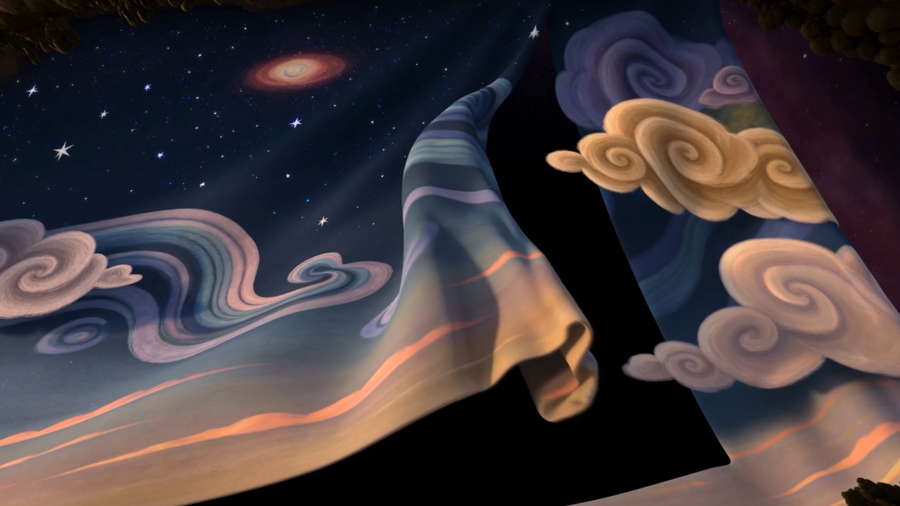 Canvas after cosmic canvas, curling away into the wings