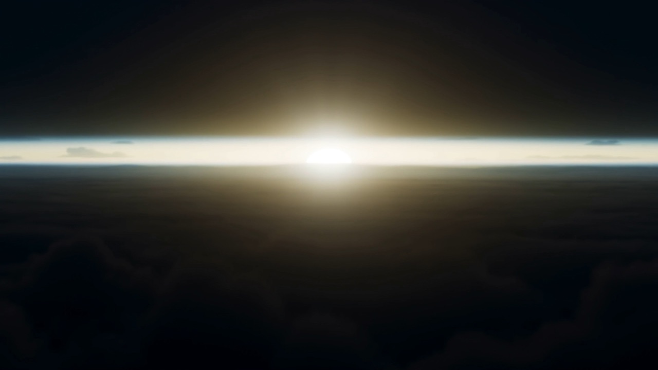 After the end, in the dark, a light comes up