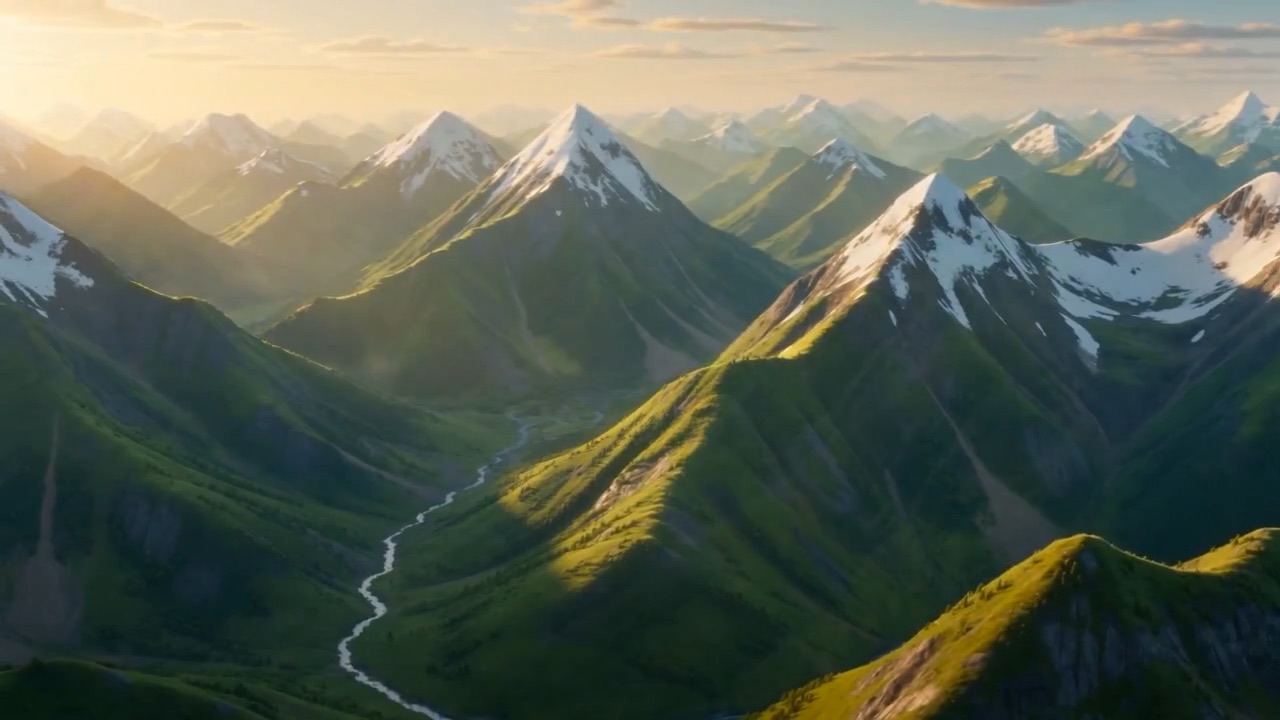 And underneath it, land: green, gold, washed