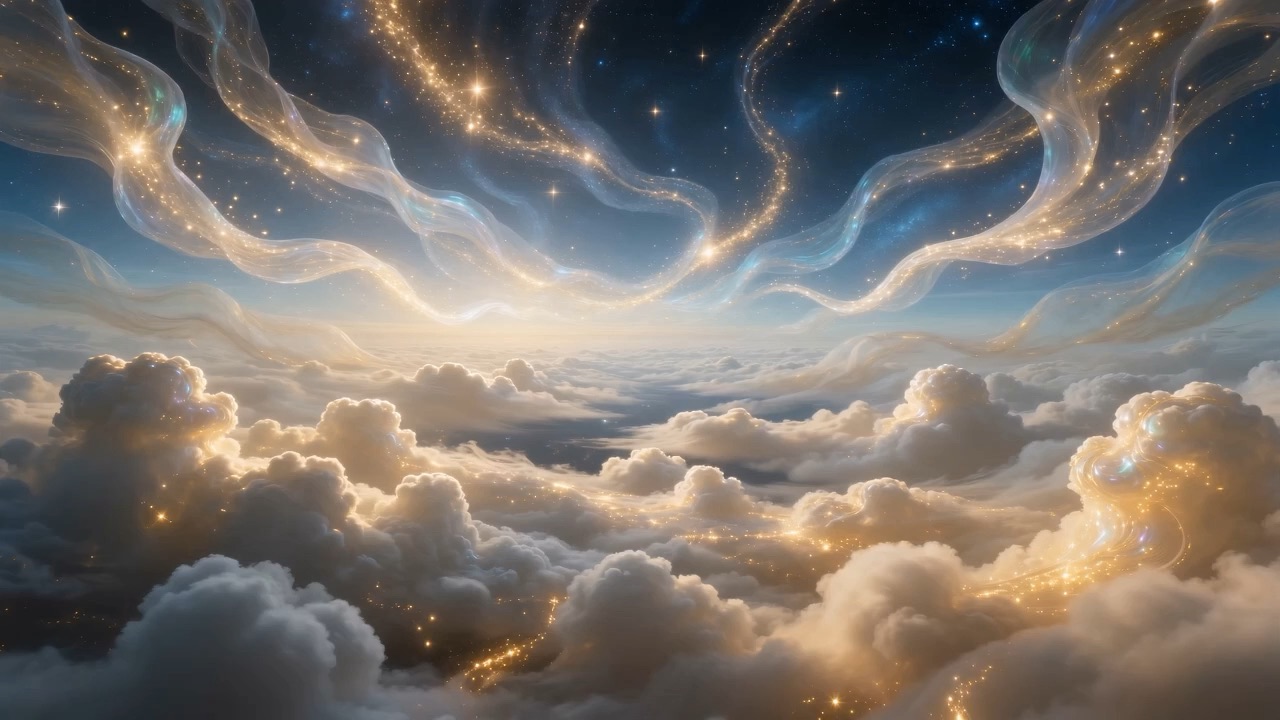 High up, the air begins to sing — light trembling in slow chords