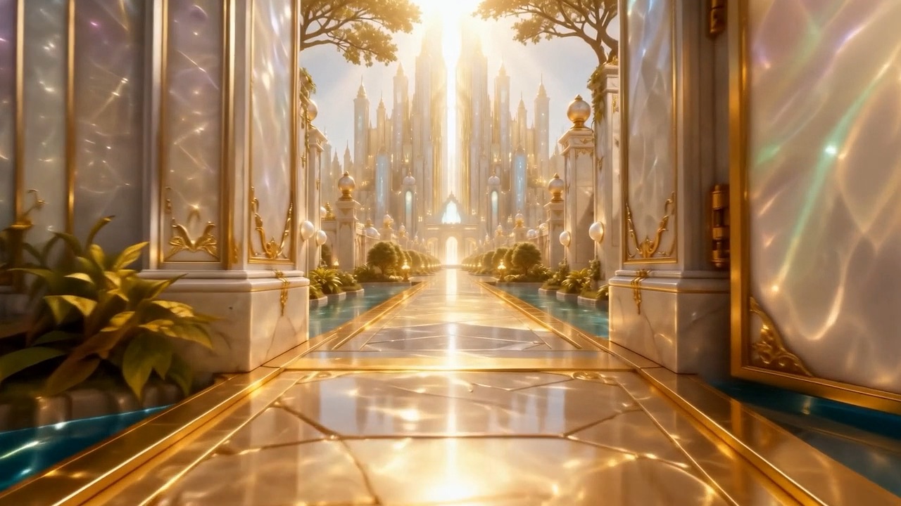 Inside, the streets — gold so pure it is clear as glass