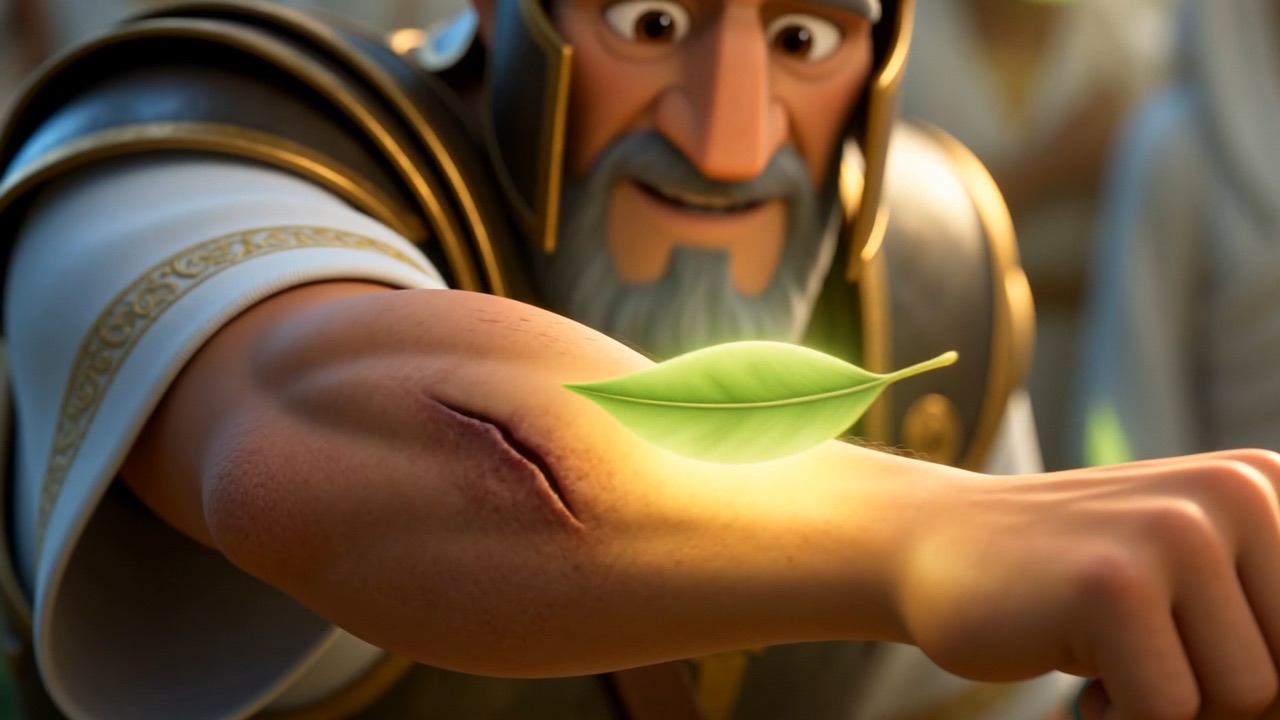 One settles on an old soldier's forearm — and the long scar under it fades
