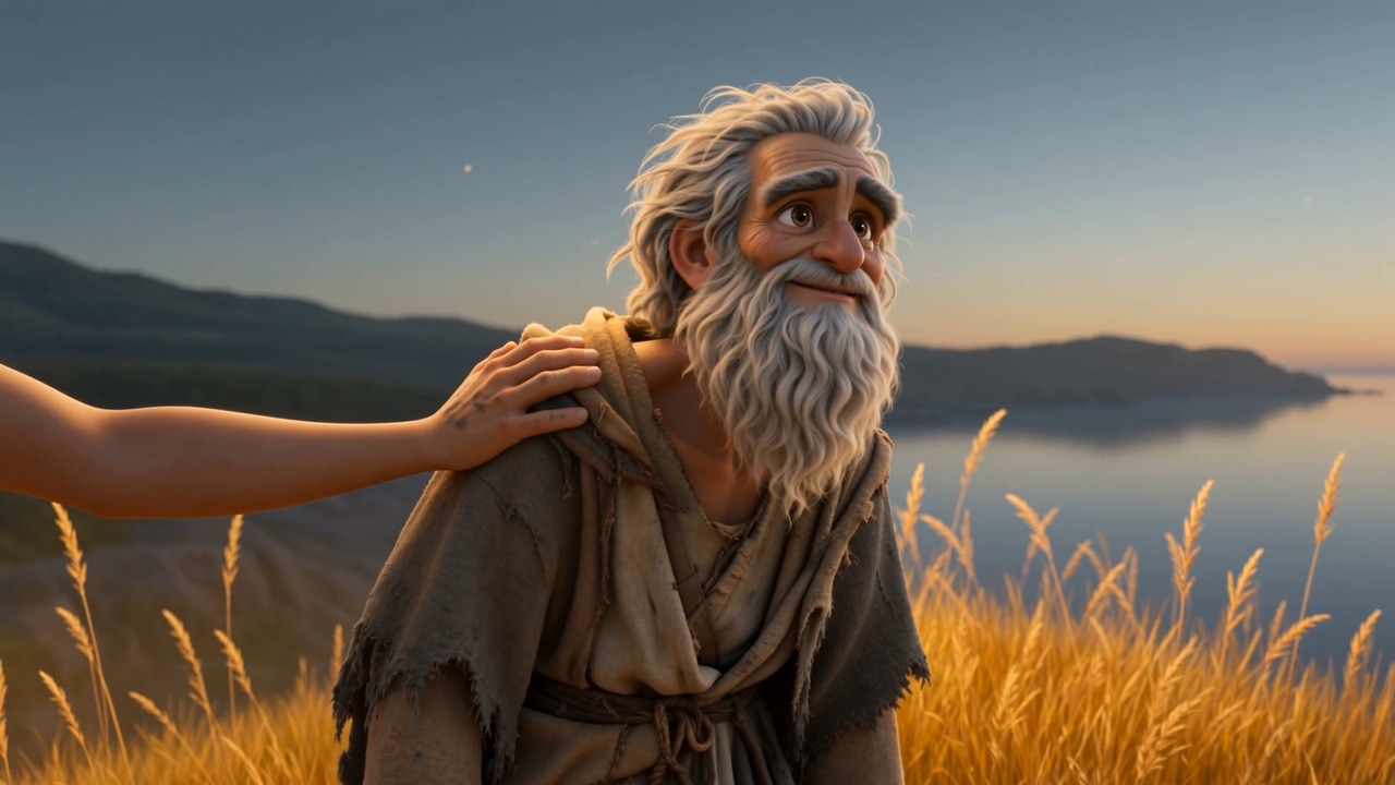 An old man listening with his whole weathered face