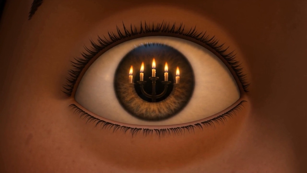 Until you look at the watching eyes — and find a lampstand burning inside every one