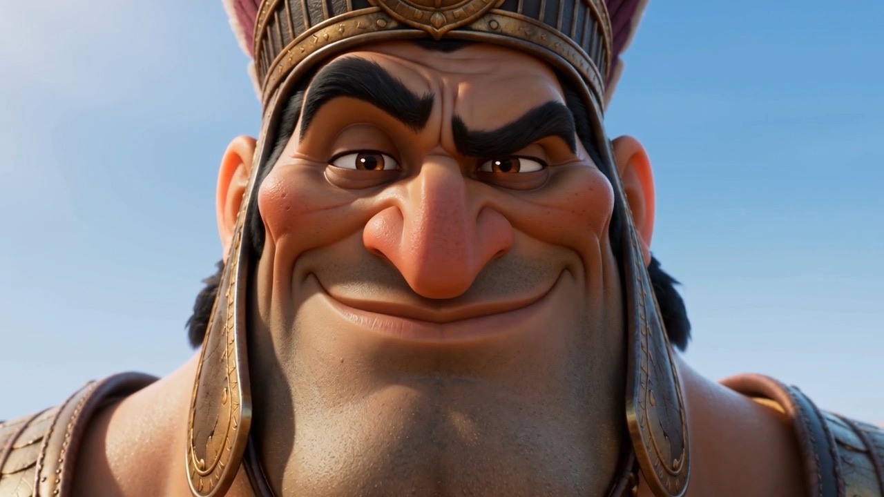 The giant grins, sure of the ending