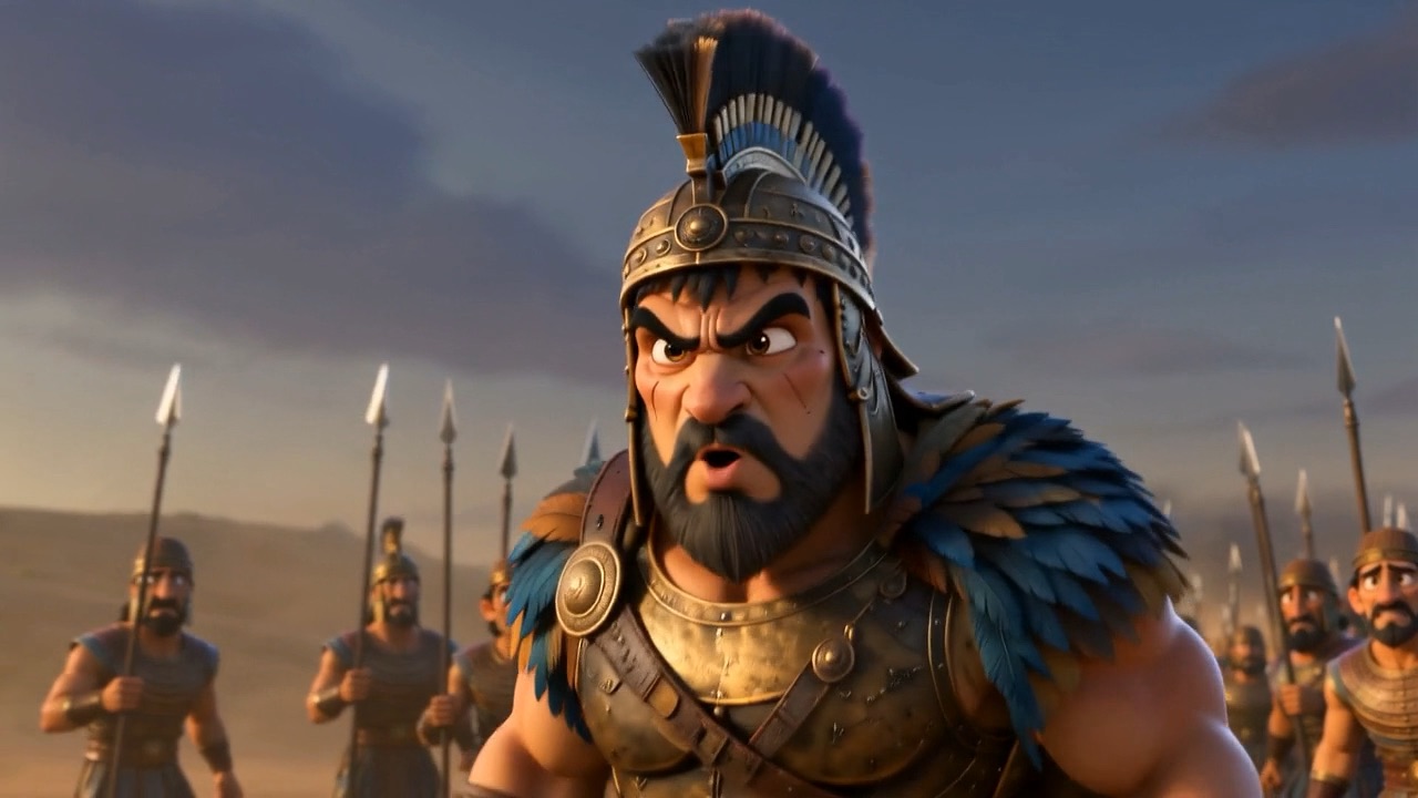 The Philistine captain sets his jaw