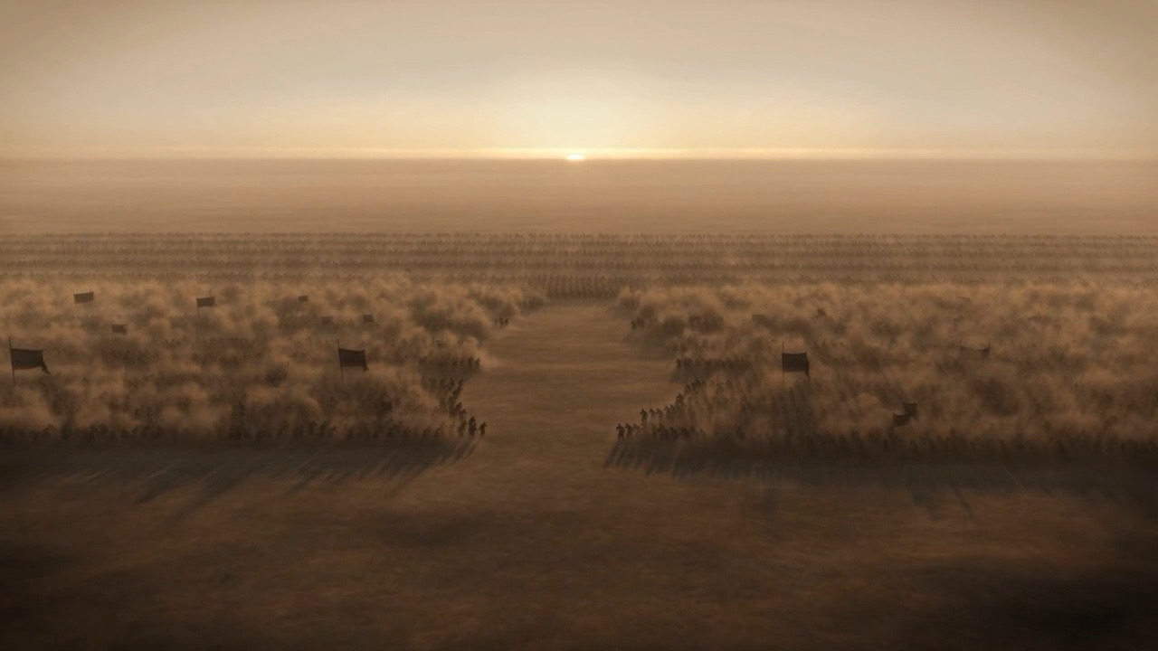 The lines close — a gap narrowing in the haze