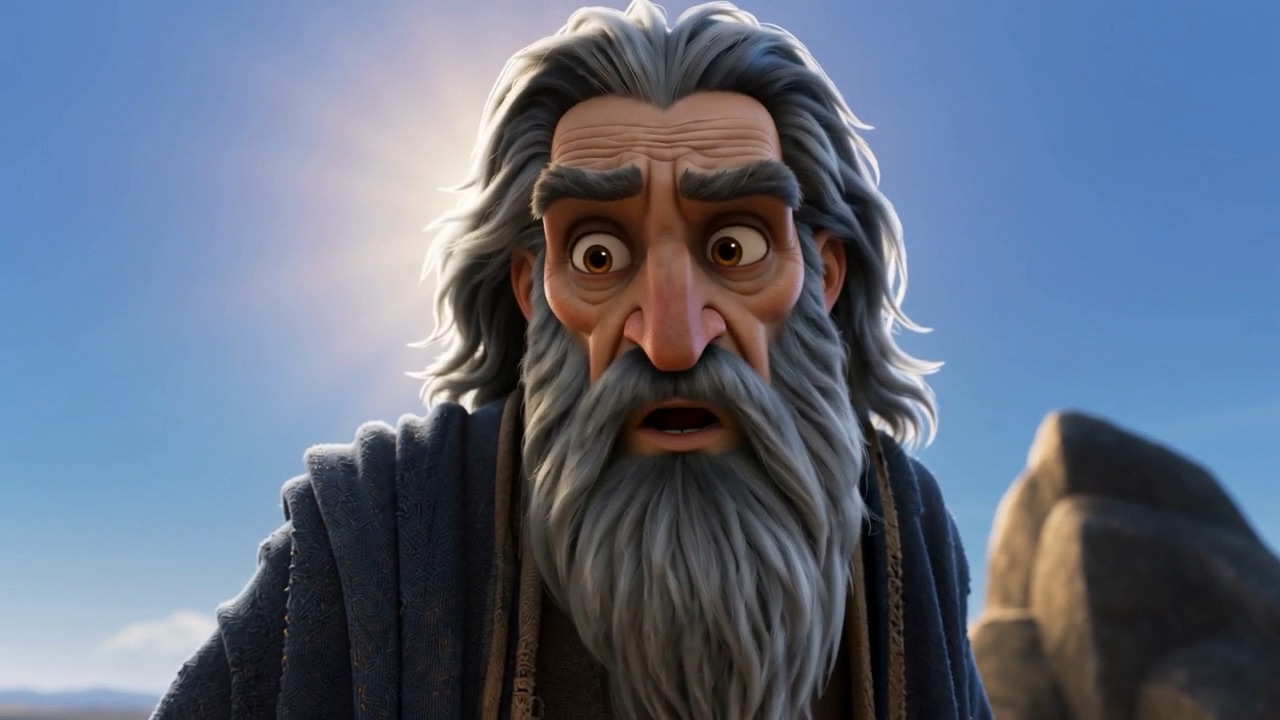 Samuel's face, close: fury and grief in one