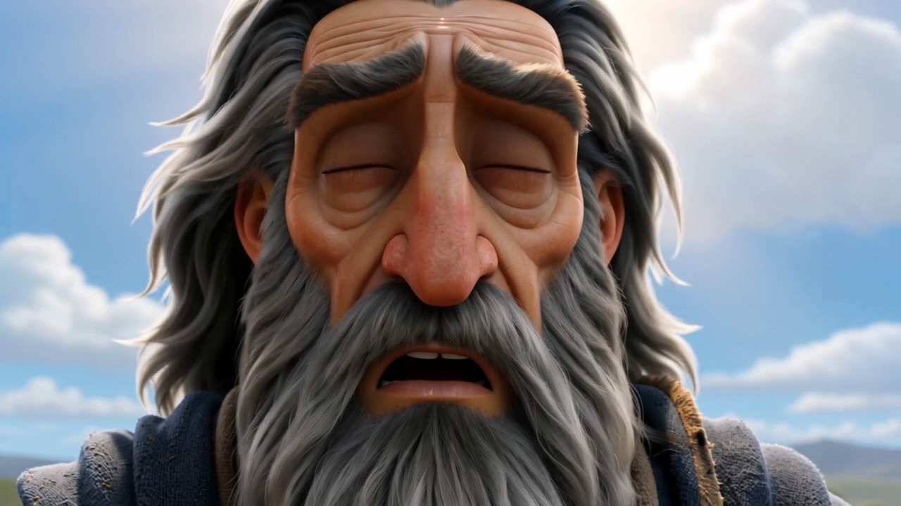 The old prophet closes his eyes