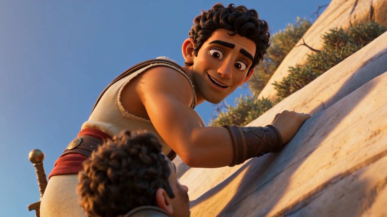 Jonathan and his armor-bearer begin to climb