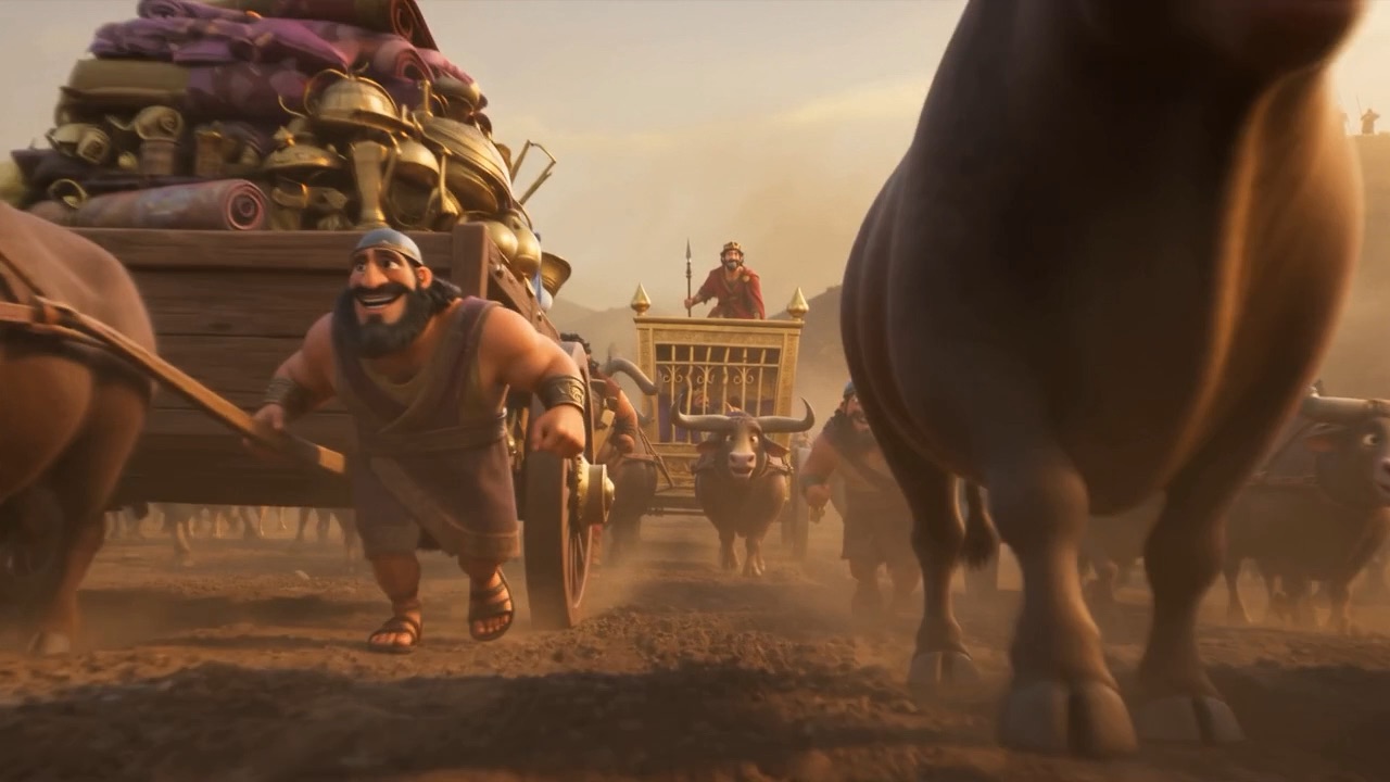 Herds of spared spoils driven past the ranks