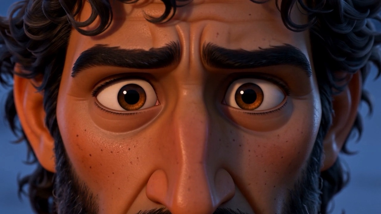 Saul's eyes, wide, as the verdict lands