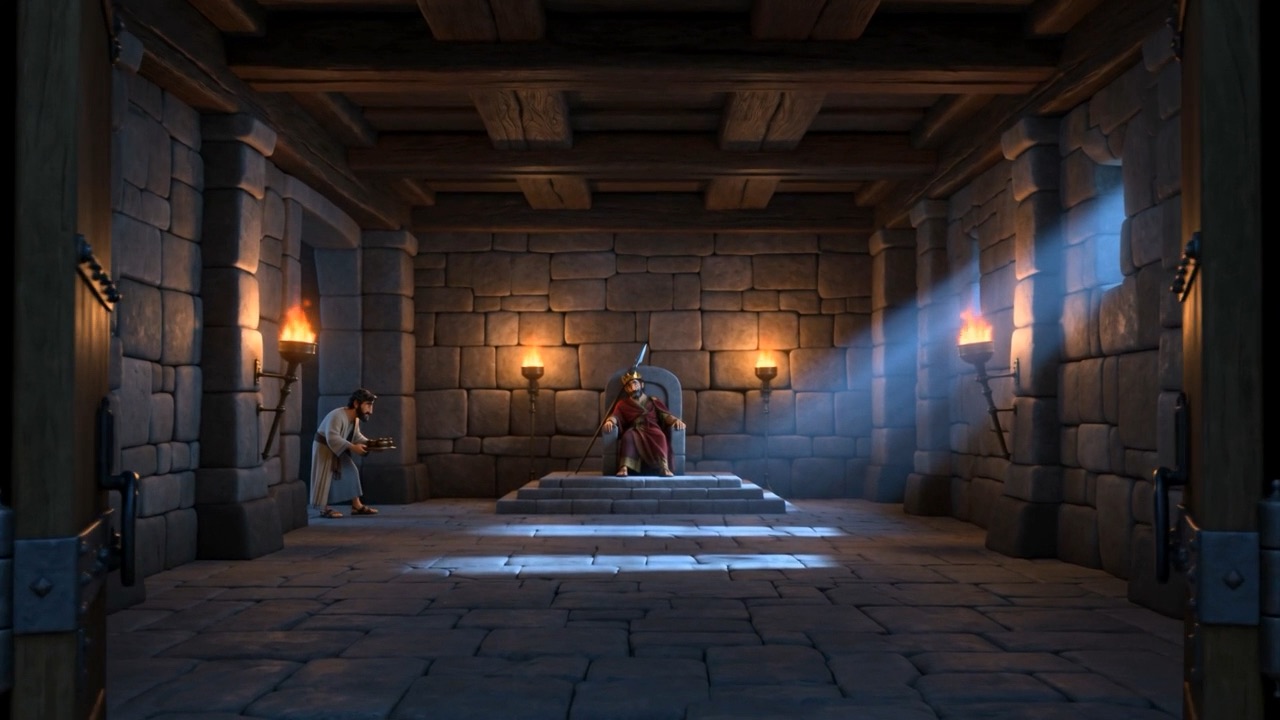 A hall at eggshell quiet, and servants carrying trays they dare not clink