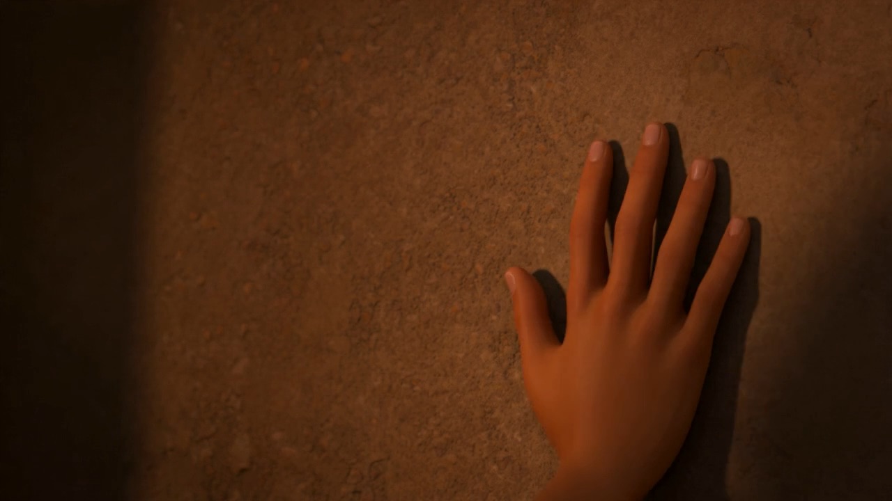 And when they have gone, she puts a hand flat against the wall