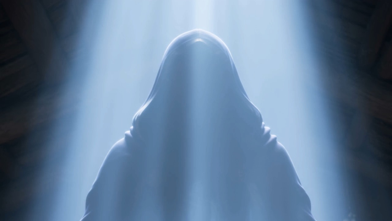 No face. Only a standing light, and a voice