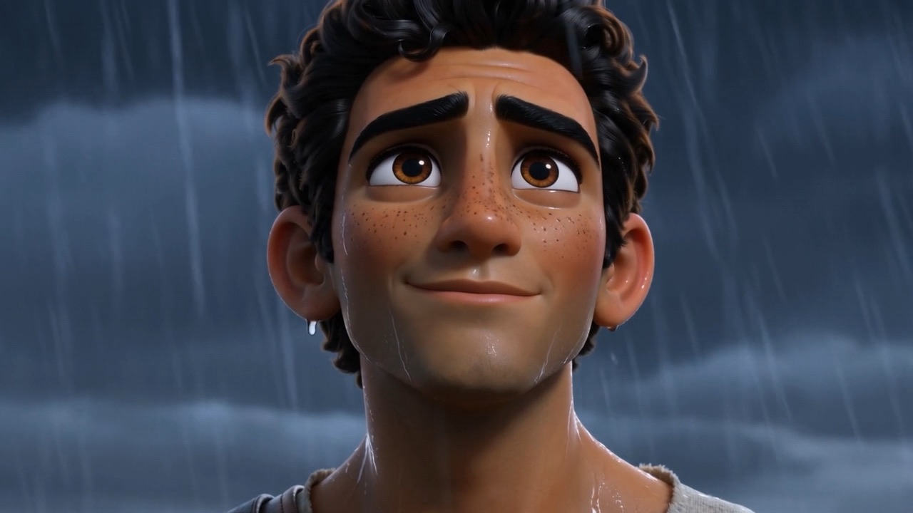 And at the very end of it, he smiles at something