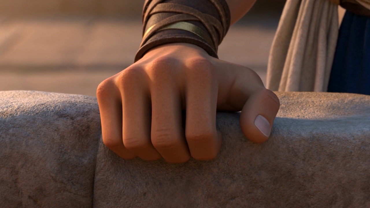 And a hand closes on the parapet