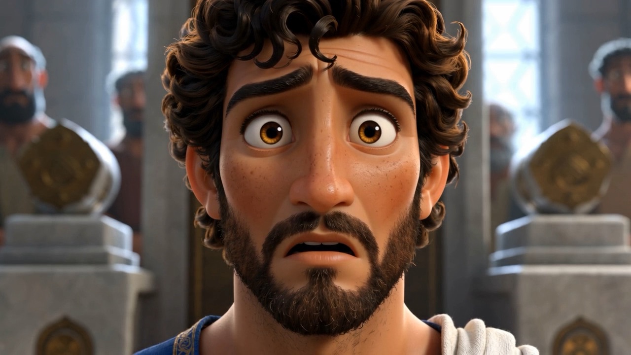 There is nowhere in the room to put his eyes