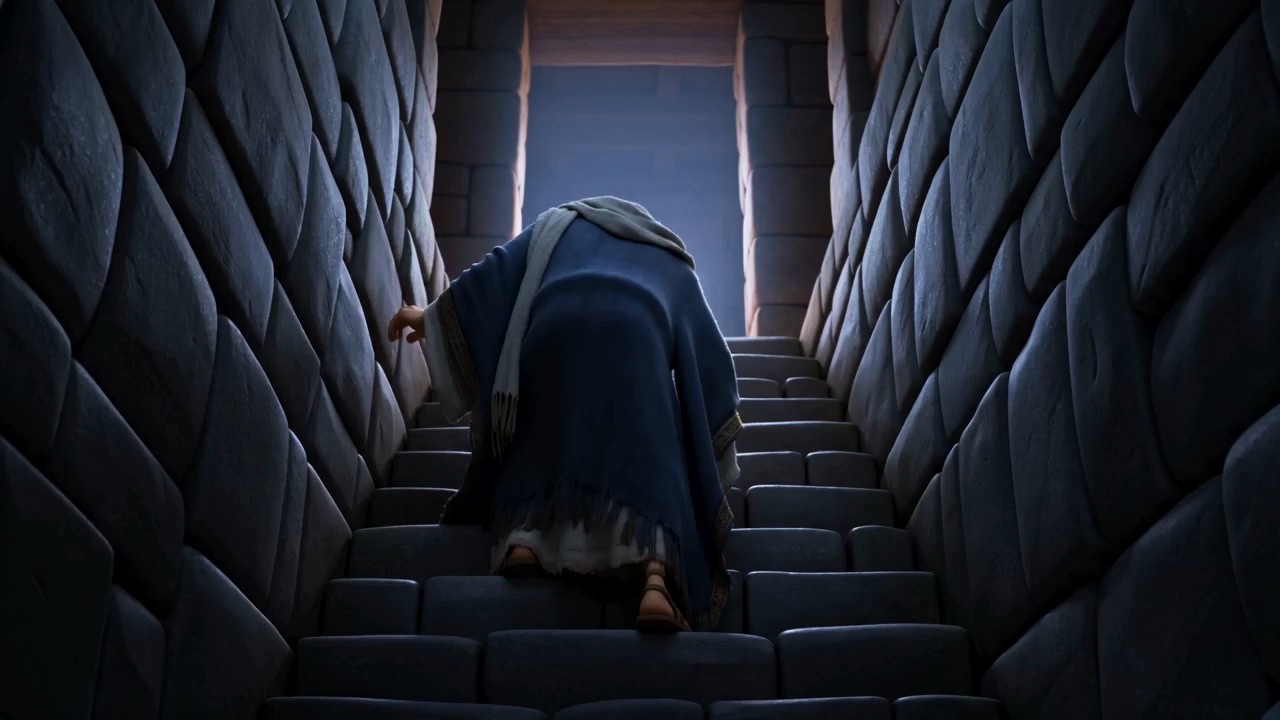 He is at the gate, waiting for news, when it comes