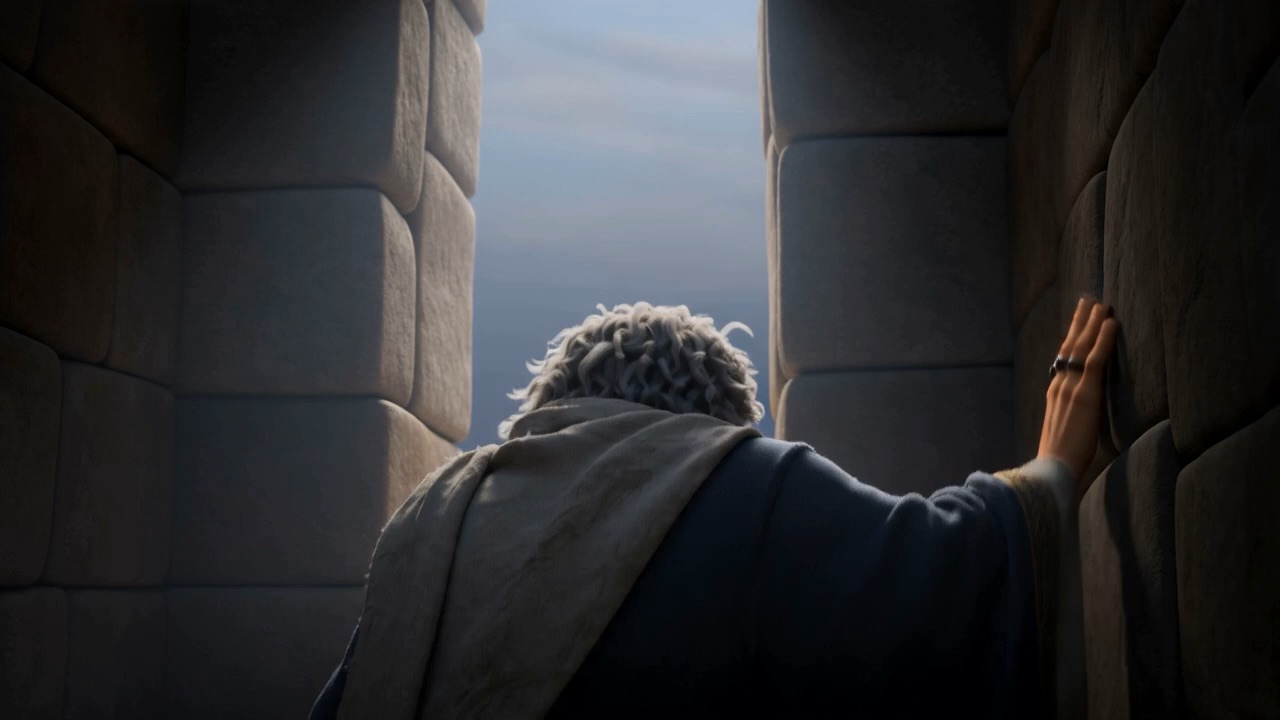 And the king goes up to the chamber over the gate